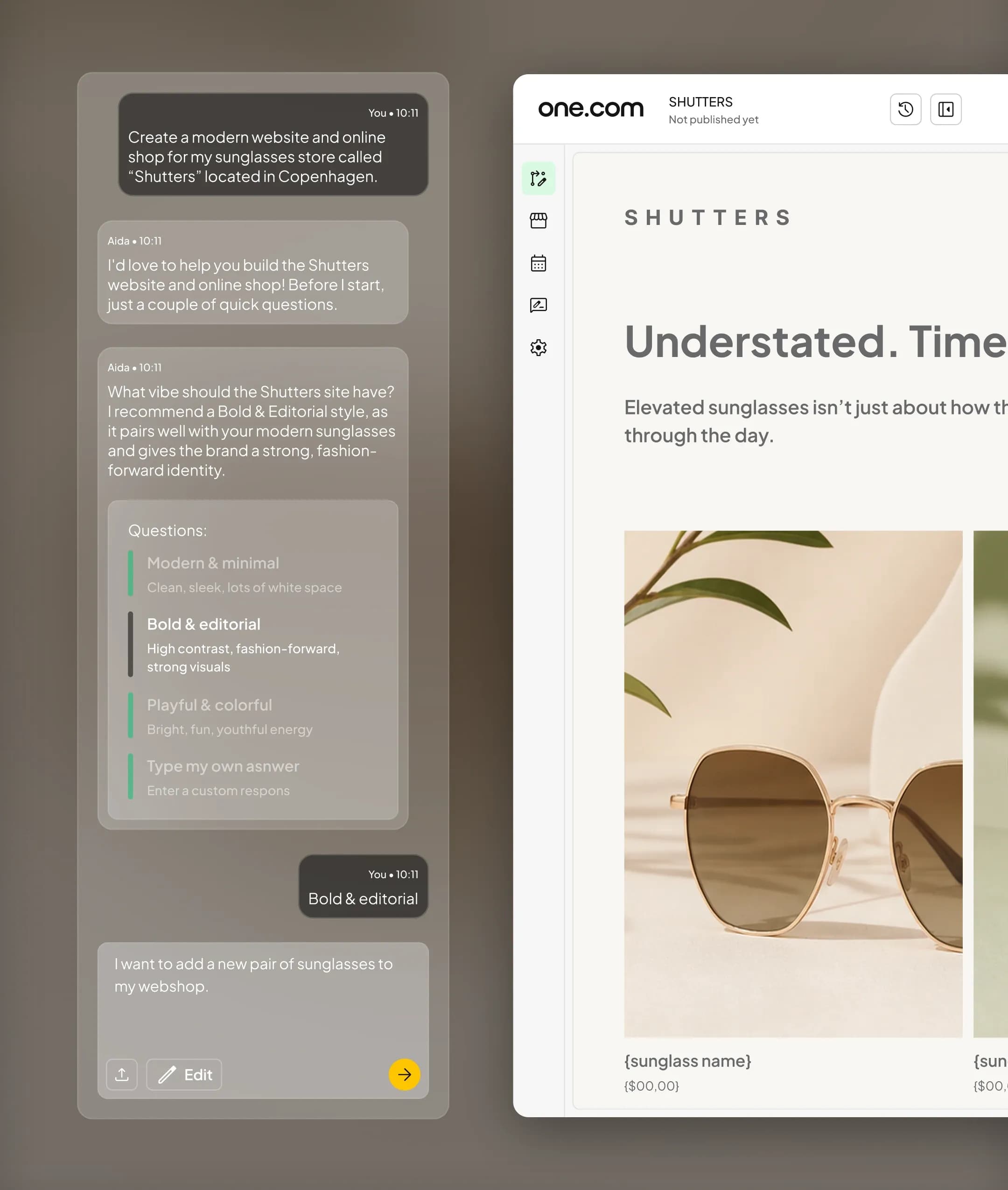 Meet Aida AI website builder